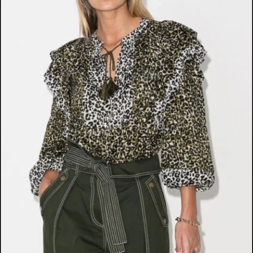 Ulla Johnson Blouse Ruffle Animal Print Carissa NWT US 2 - Picture 1 of 13